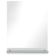 Стенно огледало с рафт, 20x40 см, закалено стъкло