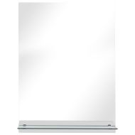 Стенно огледало с рафт, 30x50 см, закалено стъкло