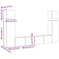 Комплект ТВ шкафове от 8 части, дъб сонома, инженерно дърво