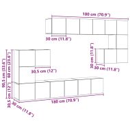 Комплект ТВ шкафове от 10 части, бетонно сиви, инженерно дърво