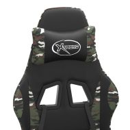 Гейминг стол, черно и камуфлаж, изкуствена кожа