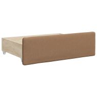 Канапе с изтегляне и чекмеджета капучино 90x200 см еко кожа