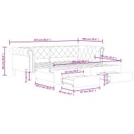 Канапе с изтегляне и чекмеджета капучино 90x200 см еко кожа