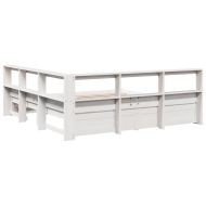 Легло с етажерка за книги, без матрак, 160x200 см, бор масив