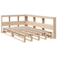 Легло с етажерка за книги, без матрак, 120x200 см, бор масив
