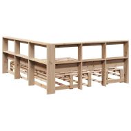 Легло с етажерка за книги, без матрак, 140x190 см, бор масив