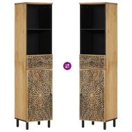 Шкаф за баня 38x33x160 см масивно мангово дърво