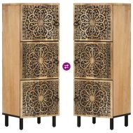 Страничен шкаф 40x33x110 см манго масивно дърво