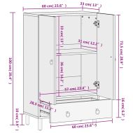 Висок шкаф, 60x33x100 см, мангово дърво масив