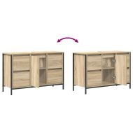 Шкаф за мивка с чекмеджета Дъб Сонома 90x34,5x60 cm