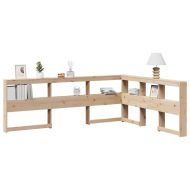 Табла за книги с L-образна, 150 см, масивно дърво бор