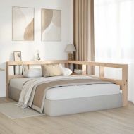 Табла за книги с L-образна, 160 см, масивно дърво бор