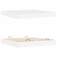 Рамка за легло с матрак Чисто бяло 200 x 200 cm Изкуствена кожа