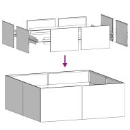 Кашпа, ръждива, 80x80x30 см, патинираща стомана