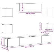 Комплект ТВ шкафове от 7 части, сив сонома, инженерно дърво