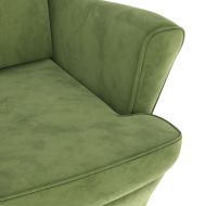 Фотьойл Wingback с табуретка, светлозелено, кадифе