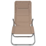 Сгъваеми шезлонги 2 бр таупе текстилен и боядисана стомана