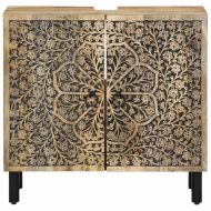 Комплект мебели за баня, 2 части, масивна мангова дървесина