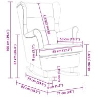Люлеещ се стол с облегалка, розов кадифе и масивно дърво