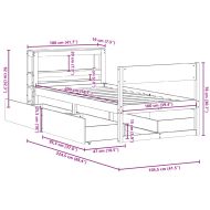 Рамка за легло без матрак, 100x200 см, бор масив