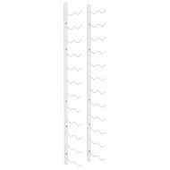 Стойка за вино за 24 бутилки, стенен монтаж, бяла, желязо