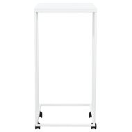 Помощна маса с колелца бяла 40x30x63,5 см инженерно дърво