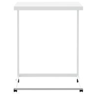 Помощна маса с колелца бяла 55x35x70 см инженерно дърво