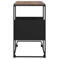 Помощна маса с колелца черна 55x36x63,5 см инженерно дърво