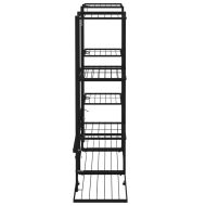 Стойка за цветя, 94,5x25x89 см, черна, желязо