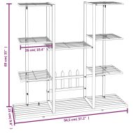 Стойка за цветя, 94,5x25x89 см, черна, желязо