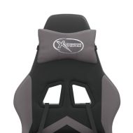 Въртящ гейминг стол, черно и сиво, изкуствена кожа