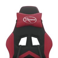 Въртящ гейминг стол, черно и виненочервено, изкуствена кожа