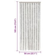 Ресни за врата против мухи, светлосиво и бяло, 56x185 см, шенил