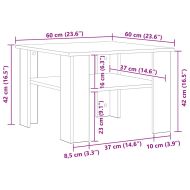Масичка за кафе от старо дърво 60x60x42 cm Инженерна дървесина