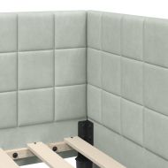 Ъглова рамка за легло Светлосиво 80 см x 200 см Кадифе