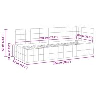 Ъглова рамка за легло с таблото Розово 80 см x 200 см Кадифе
