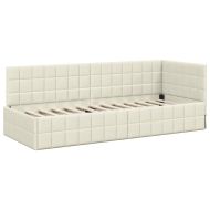 Ъглова рамка за легло с таблото Крем 80 см x 200 см Кадифе