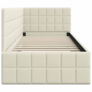 Ъглова рамка за легло с таблото Крем 80 см x 200 см Кадифе