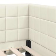 Ъглова рамка за легло с таблото Крем 80 см x 200 см Кадифе