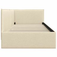 Ъглова рамка за легло с таблото Крем 100 см x 200 см Кадифе