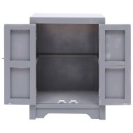 Нощно шкафче, сиво, 38x28x52 см, дърво от пауловния
