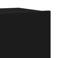 Комплект ТВ шкафове от 4 части, черно, инженерно дърво