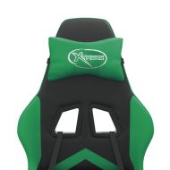 Гейминг стол, черно и зелено, изкуствена кожа