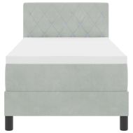 Легло с пружинирана основа Светлосиво 80 x 200 cm Кадифе