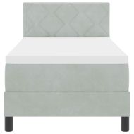 Легло с пружинирана основа Светлосиво 80 x 200 cm Кадифе