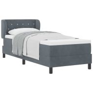 Легло тип Box Spring с матрак тъмно сиво 80x200 см кадифе