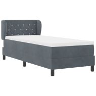 Легло тип Box Spring с матрак тъмно сиво 80x200 см кадифе