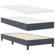 Легло тип Box Spring с матрак тъмно сиво 80x200 см кадифе