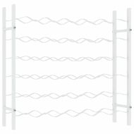 Стойка за вино за 36 бутилки, бяла, метална