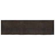 Стенен рафт тъмнокафяв 220x60x(2-4) см обработен масивен дъб